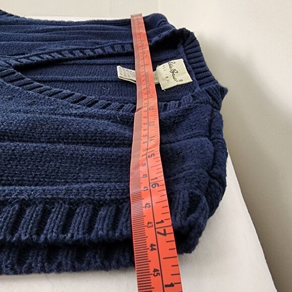 VTG Eddie Bauer Cotton Rib Knit V Neck Sweater Vest Academic Tennis Prep Golf - Picture 6 of 8